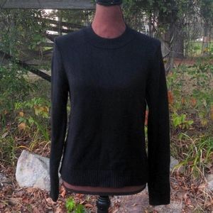 Banana Republic Black Crew Neck Long Sleeve Cotton/Acrylic Sweater NWT